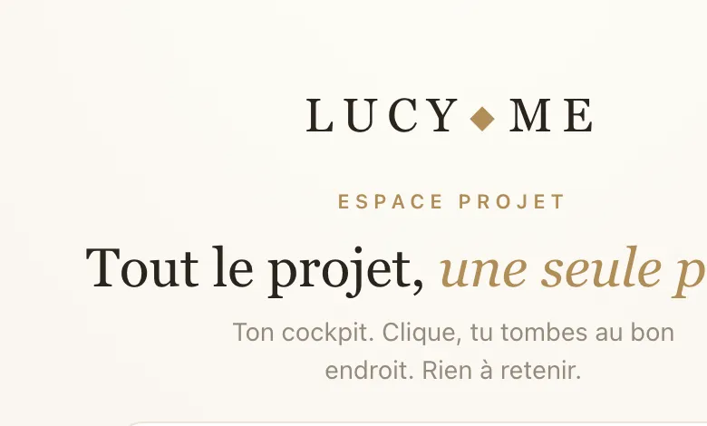 Aperçu : Espace projet