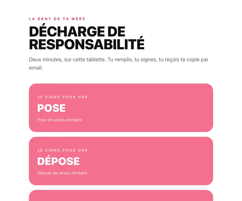 Aperçu : Décharge tablette